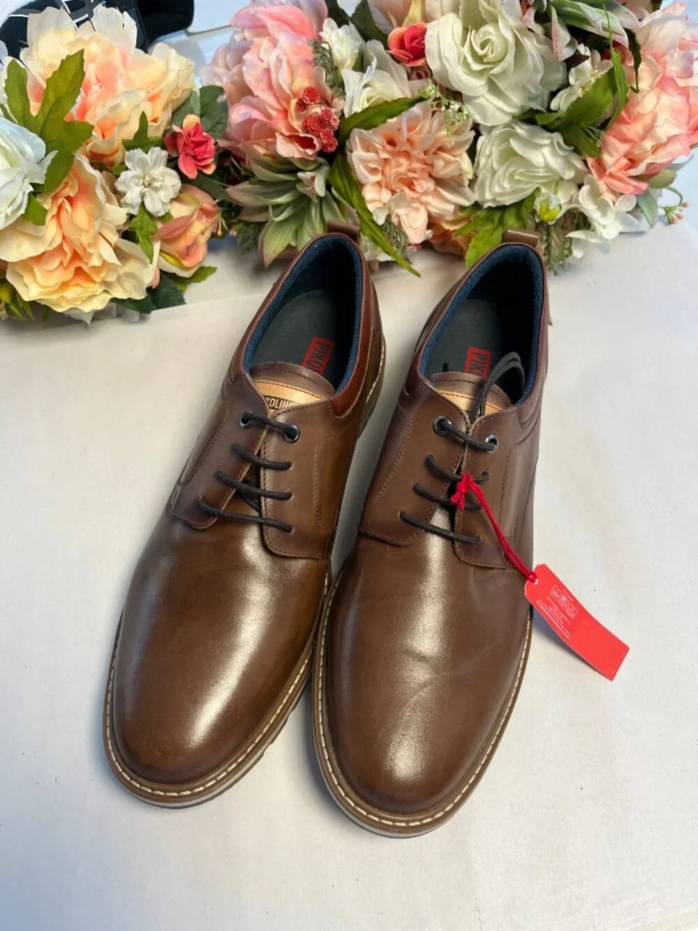 NEW Pikolinos Leather Oxford Lace Up Shoes Brown EU 46